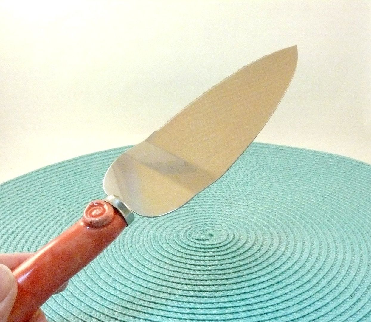 Hand Crafted Cake Server / Handmade Ceramic Pie Knife / Quiche Or Pizza