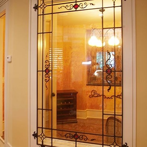 Hand Made Wine Cellar Window With Wrought Iron Grill by The Looking