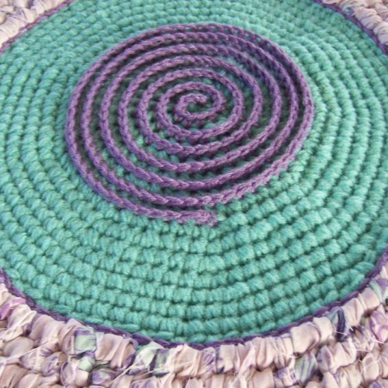 Hand Crafted Toothbrush Rag Rug Crochet Rug Mixed Media Style Rug Non