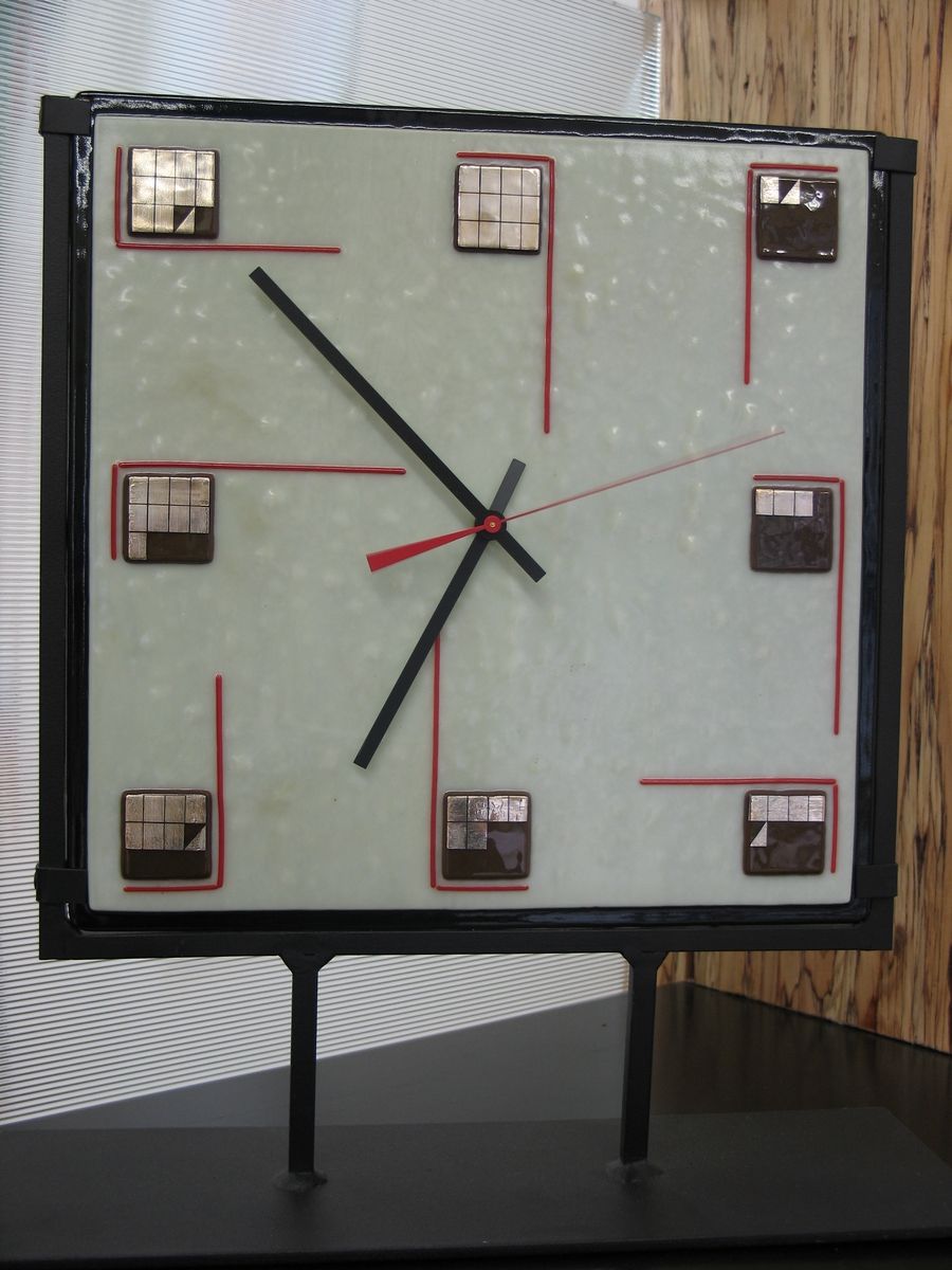 Hand Made Fused Glass Clock by Prairie Stained Glass And School Of