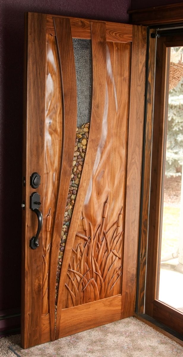 Hand Made Walnut Entry Door by Hughes Woodworks