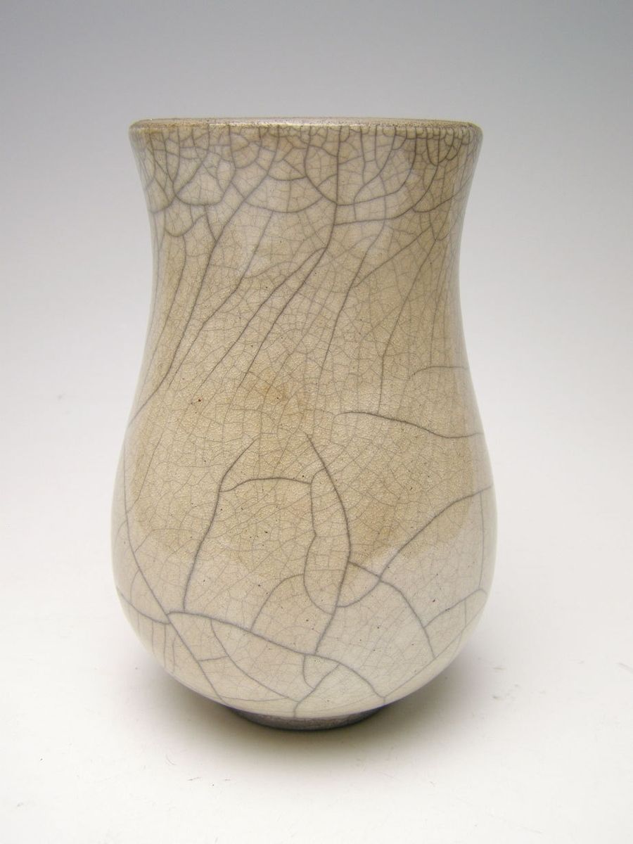 Custom Raku Pottery Vase Ceramic White Crackle Raku Vase Raku