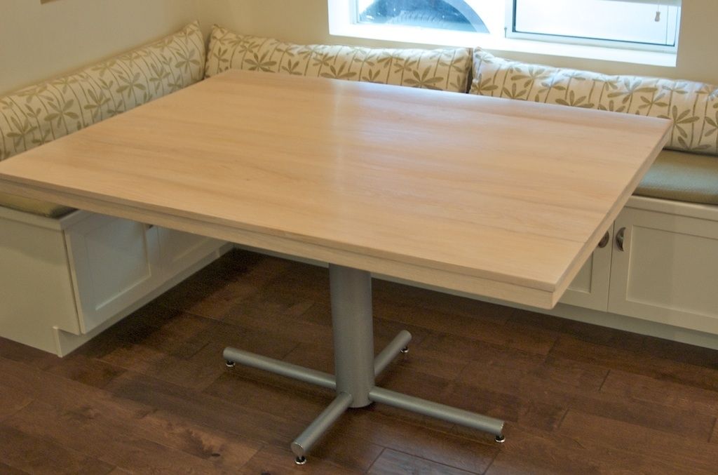 Handmade Butch Block , Pedestal Kitchen Table by Intrigue Custom Creations