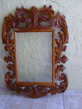 Custom Made Carved Mahogany Mirror Frame