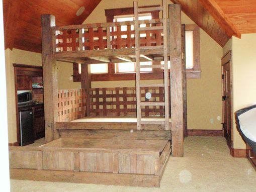 Custom Made Full Size Bunk Bed With Hidden Trundle