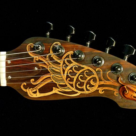 Hand Crafted Blueberry "Hawk" Carved Electric Guitar by Blueberry