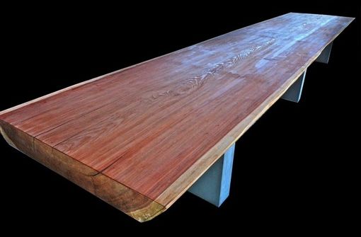 Custom Made 20' X 4' Wide X 6" Thick Redwood Conference Table