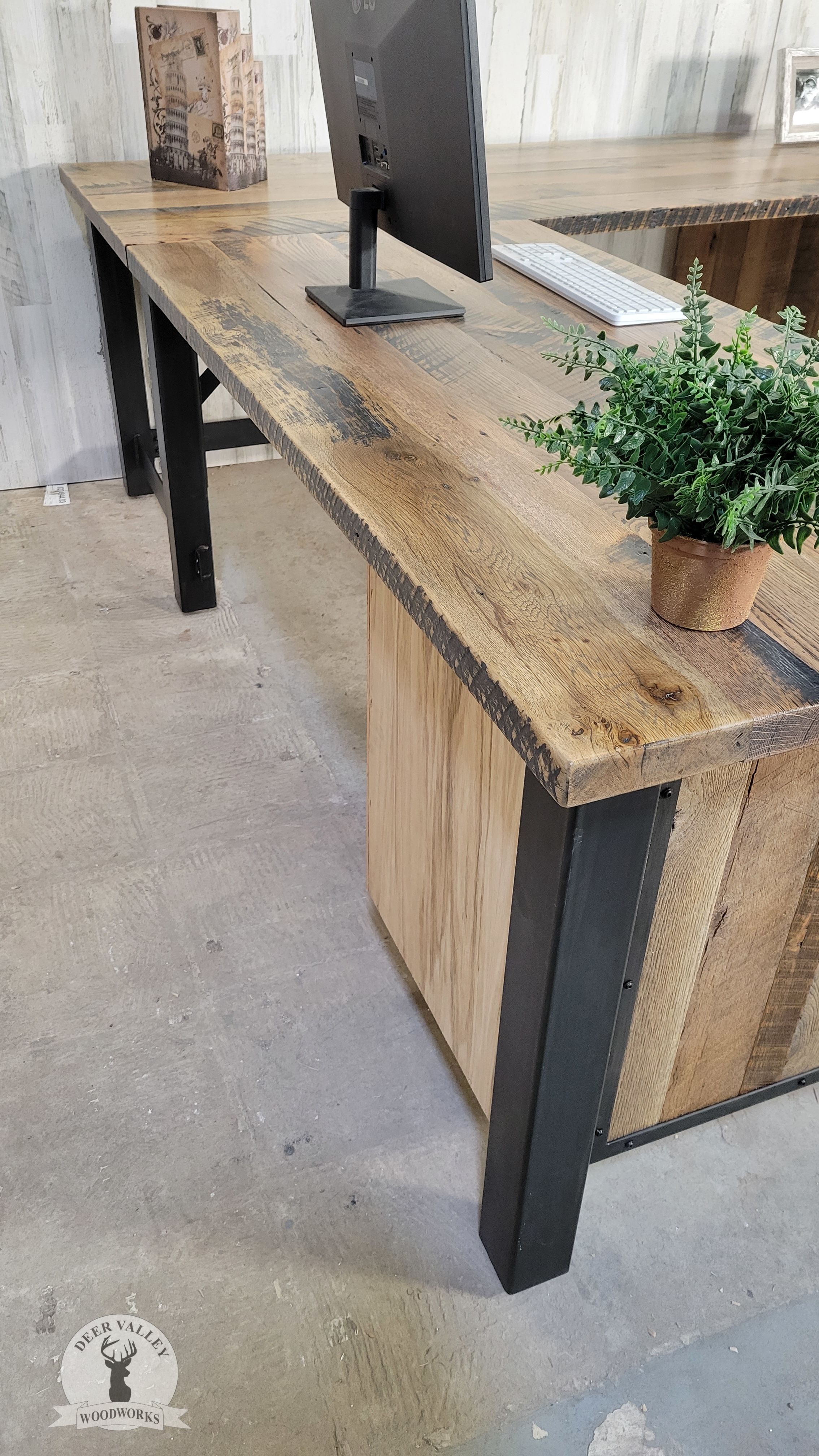 Buy Custom Made Reclaimed Barnwood Desk Reclaimed Wood Corner Desk