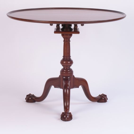 Hand Crafted Philadelphia Tilt Top Tea Table by E. Jacobsen Furniture