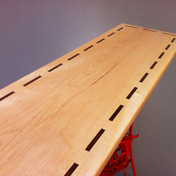 Buy a Custom Modern Console Table/Red Vintage Singer Sewing Machine