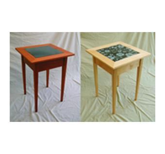 Custom Made Shaker End Tables With Granite Inlay
