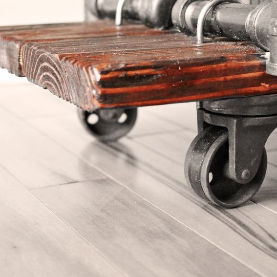 Hand Crafted Cast Iron Pipe Table Tv Stand by Anton Maka Designs