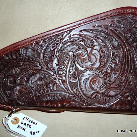 Custom Made Leather Gun (Pistol) Case by Texas Custom Crafts