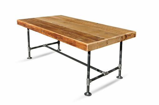 Custom Made Reclaimed Pine Industrial Joist Table