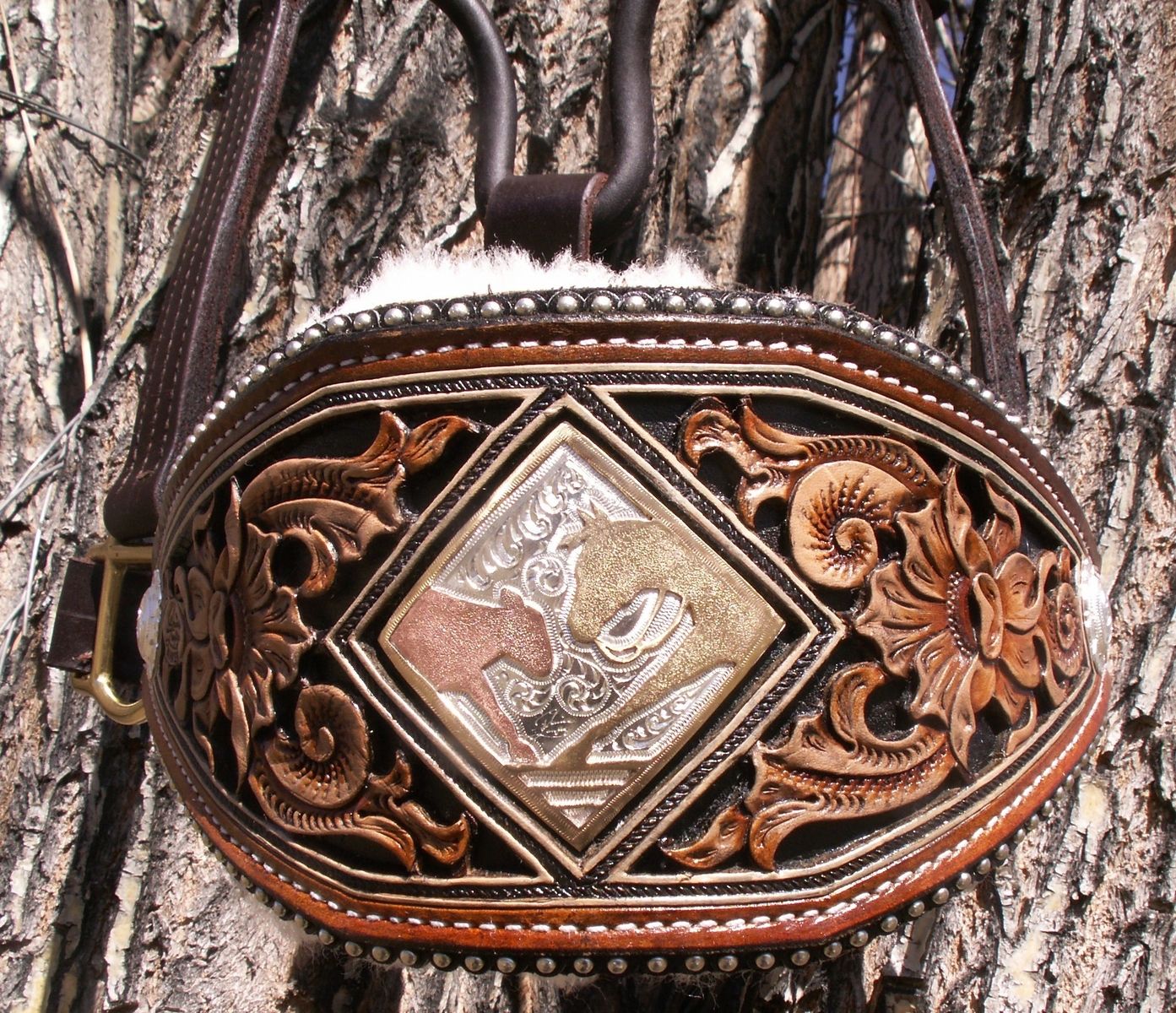 Hand Crafted Bronc Halter By Denice Langley Custom Leather 