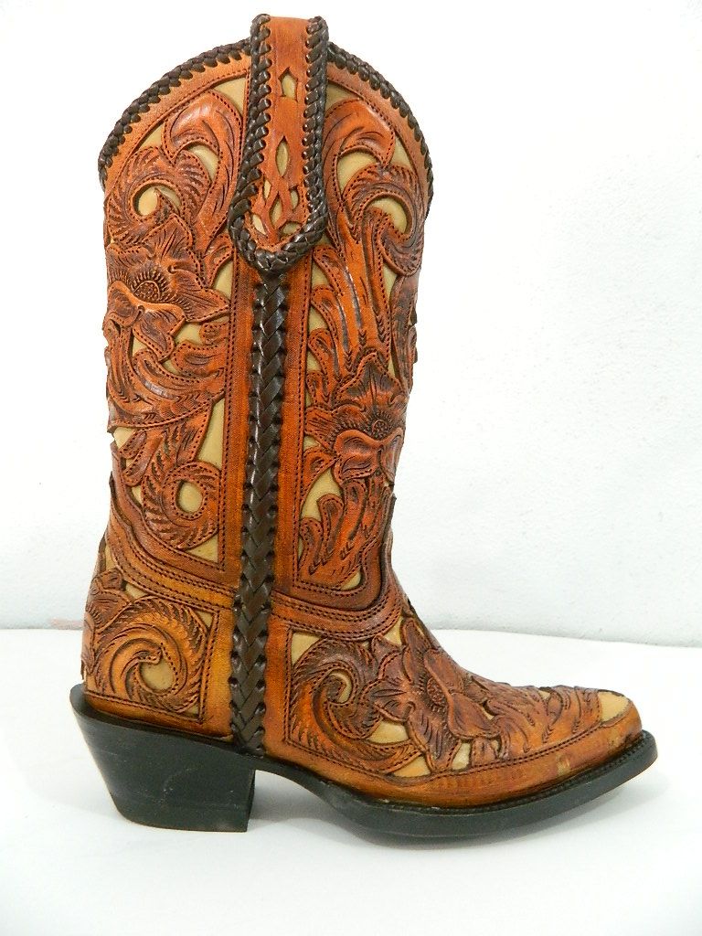 hand tooled cowgirl boots