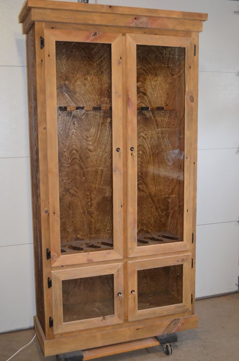 Custom Made Reclaimed Barnwood Gun Display Cabinet by Auestad Woodworks