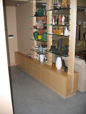 Custom Made Maple Art Display Shelving And Cabinet