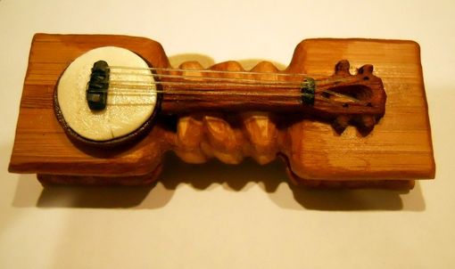 Custom Made Wood Bow Tie Featuring A Banjo Ukulele