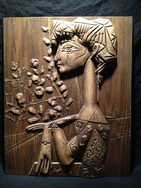 Custom Made Picasso Carved Wood Art