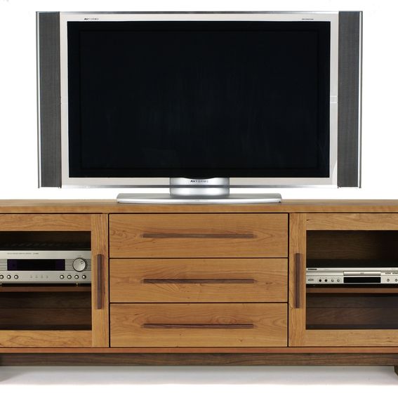 Custom Cherry Skyline Media Console by Vermont Furniture Designs