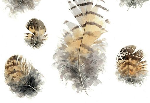 Custom Made Feathers Watercolor Painting