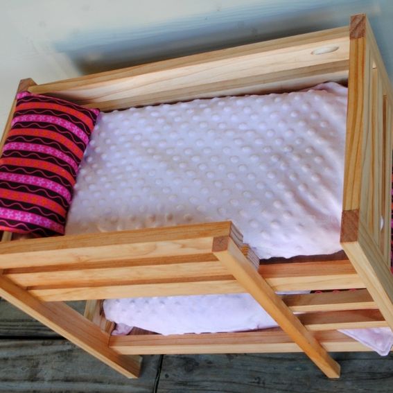 handmade wooden doll beds