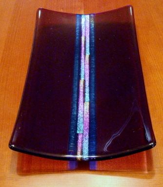 Custom Made Dichroic Center Fused Glass Platter