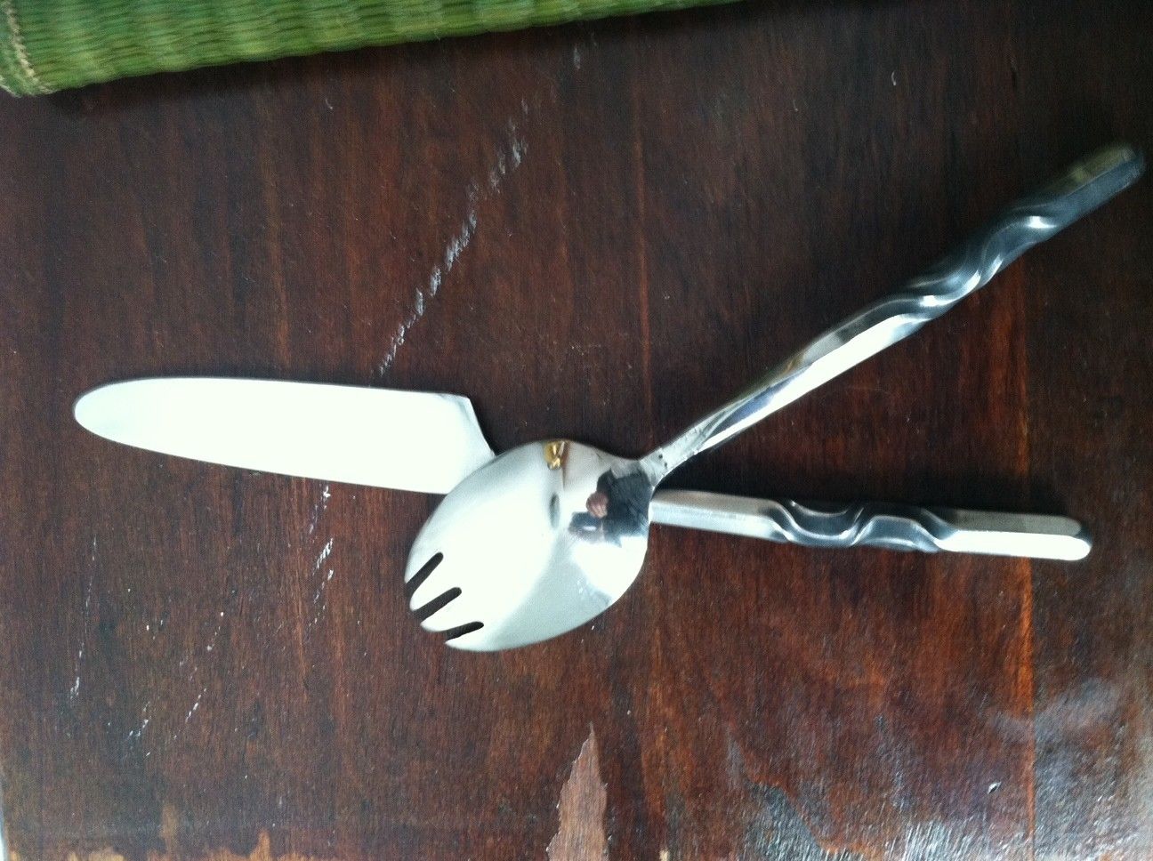 Hand Made Twisted Spork And Knife Set by Stageswords