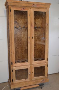 Custom Made Reclaimed Barnwood Gun Display Cabinet