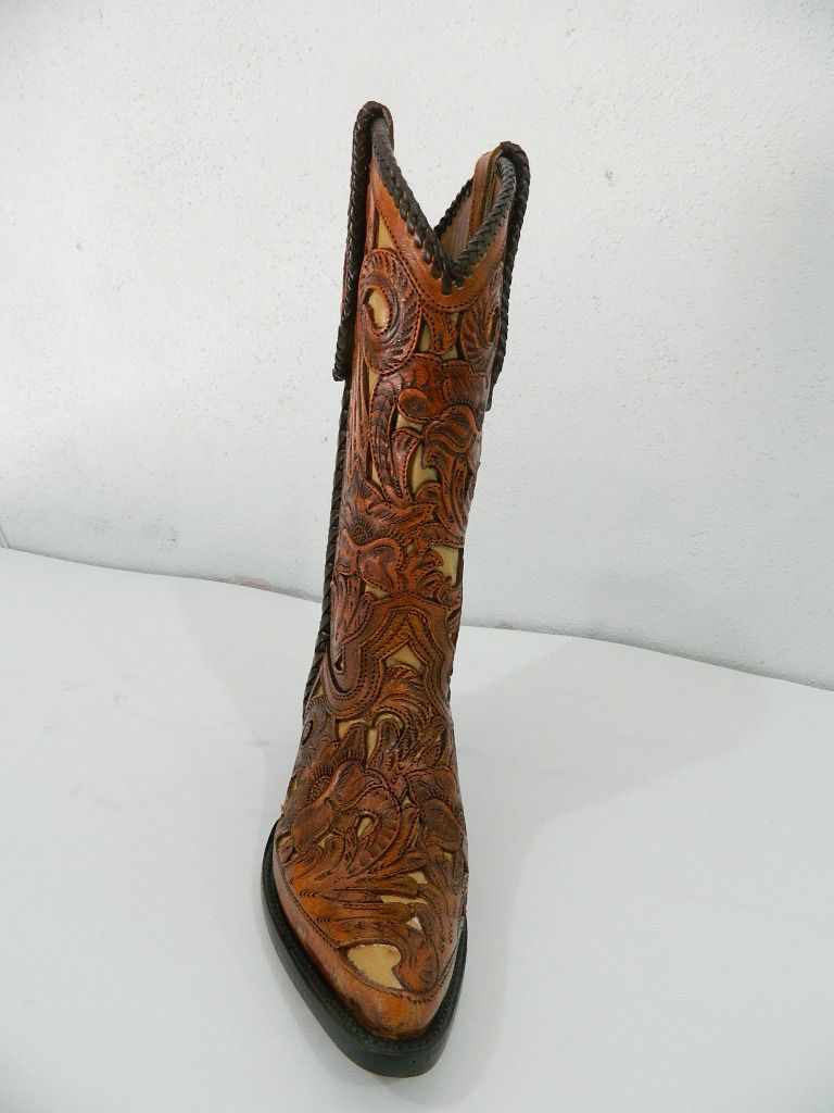 hand tooled cowgirl boots