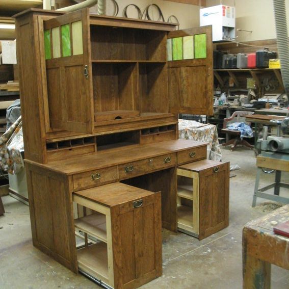 Handmade Cherry Computer Desk by R.S. Goines &Sons Fine Furniture And