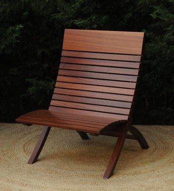Custom Made Mahogany Indoor Outdoor Barcelona Chair