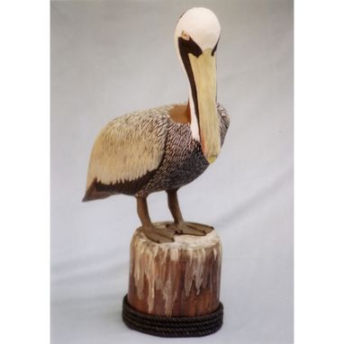 Custom Made Brown Pelican Carving