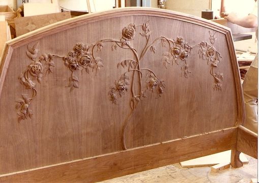 Custom Made Art Nouveau Mahogany Bed
