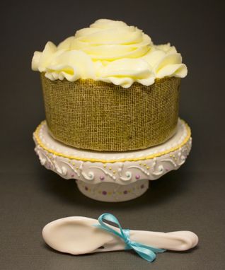 Custom Made Violet & Yellow Cupcake Stand // Single Cupcake {Larkspur Lace}