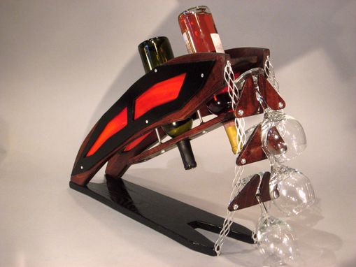 Custom Made Custom Industrial Contemporary Sculpture Art Wine Glass Rack