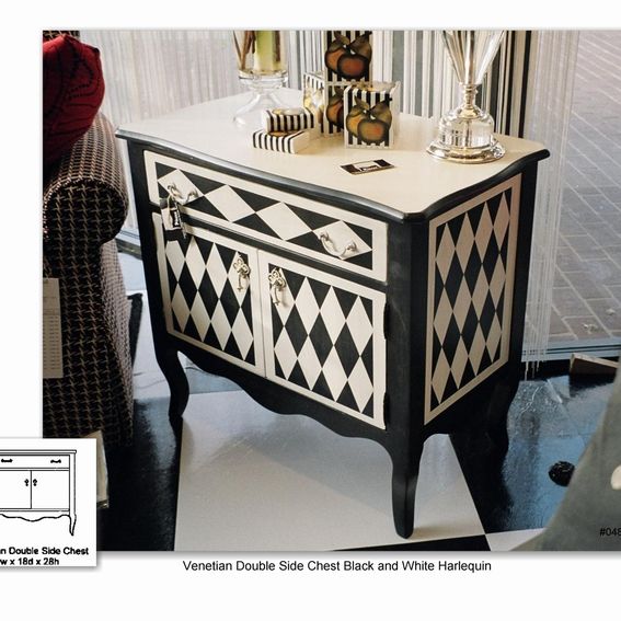 Hand Crafted Side Chests In Black And White Geometry by Pieces Hand