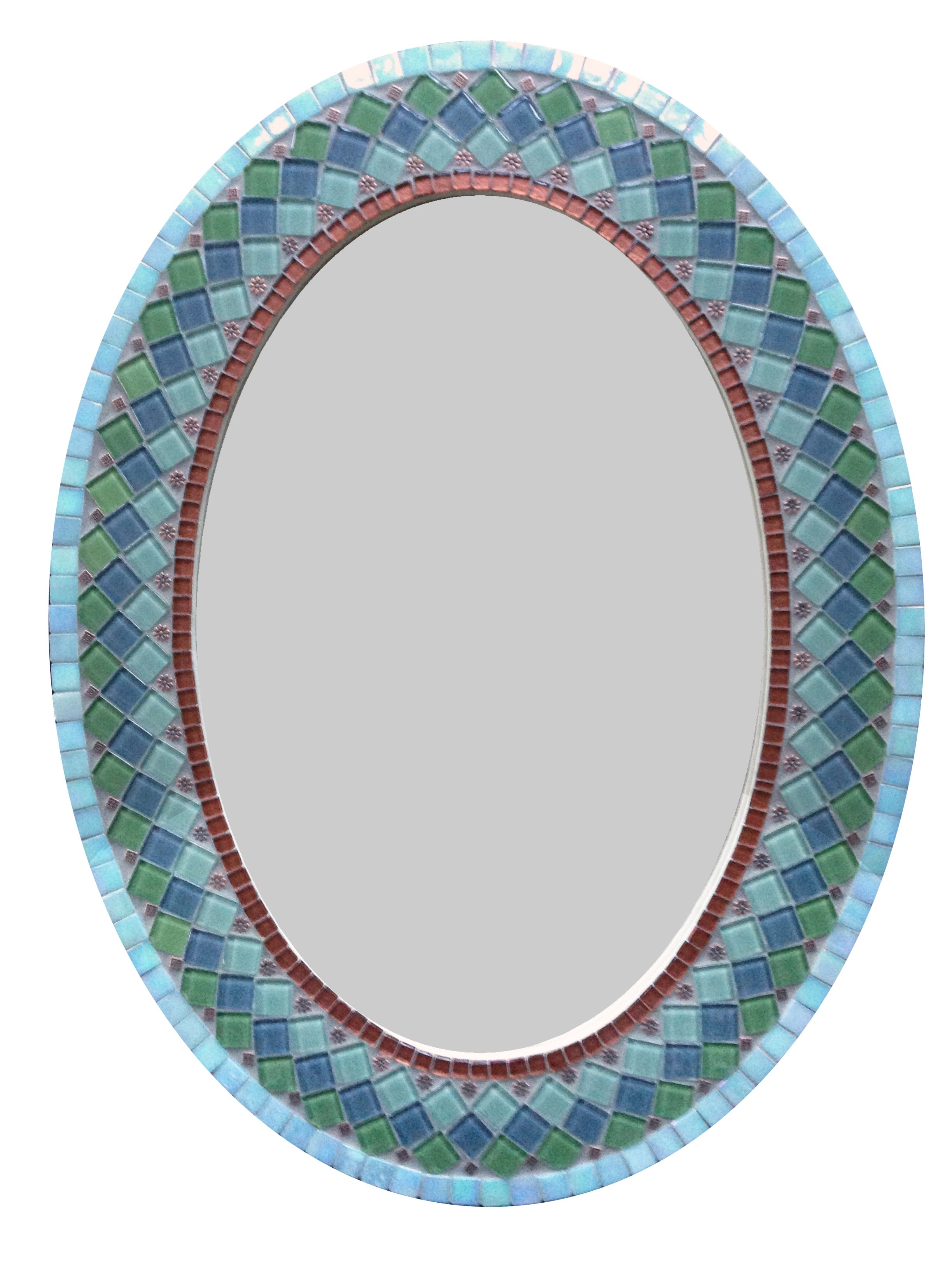 Custom Made Oval Mosaic Mirror