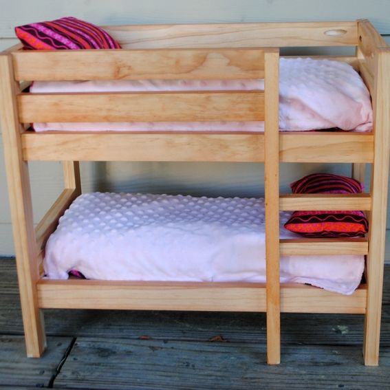 wooden 18 inch doll bed