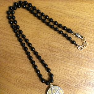 onyx beaded coin pendant necklace maria custommade