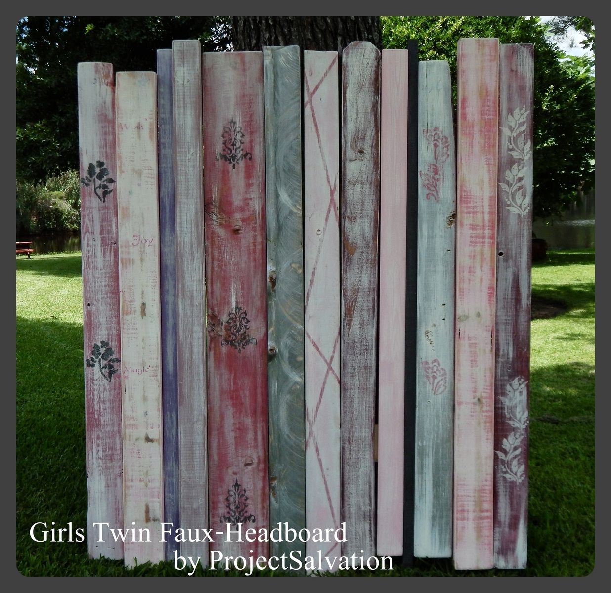 Hand Crafted Girls Twin Headboard / Faux Headboard/ Reclaimed Wood