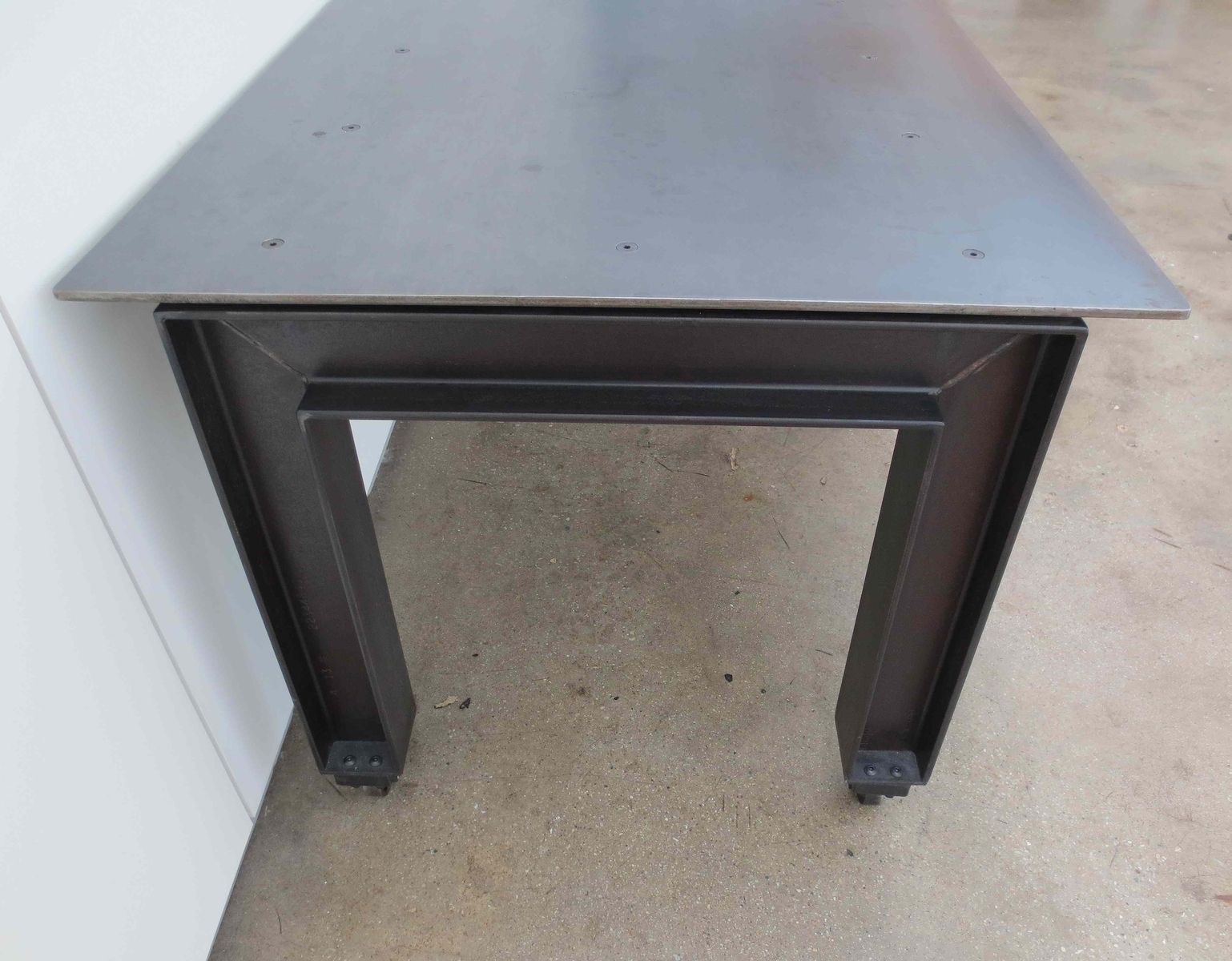 Hand Made Metal Industrial Modern Plate Steel Table By Andrew