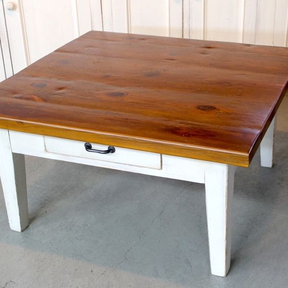 Handmade Rustic Square Farmhouse Coffee Table by ECustomFinishes