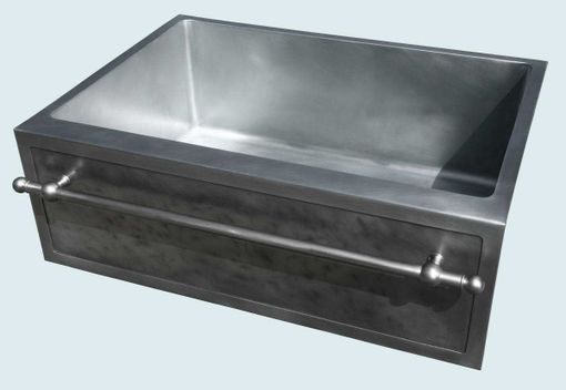 Custom Made Zinc Sink With Framed Apron & Stainless Towel Bar