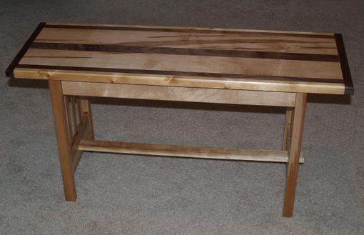Custom Made Maple And Walnut Mission Style Bench