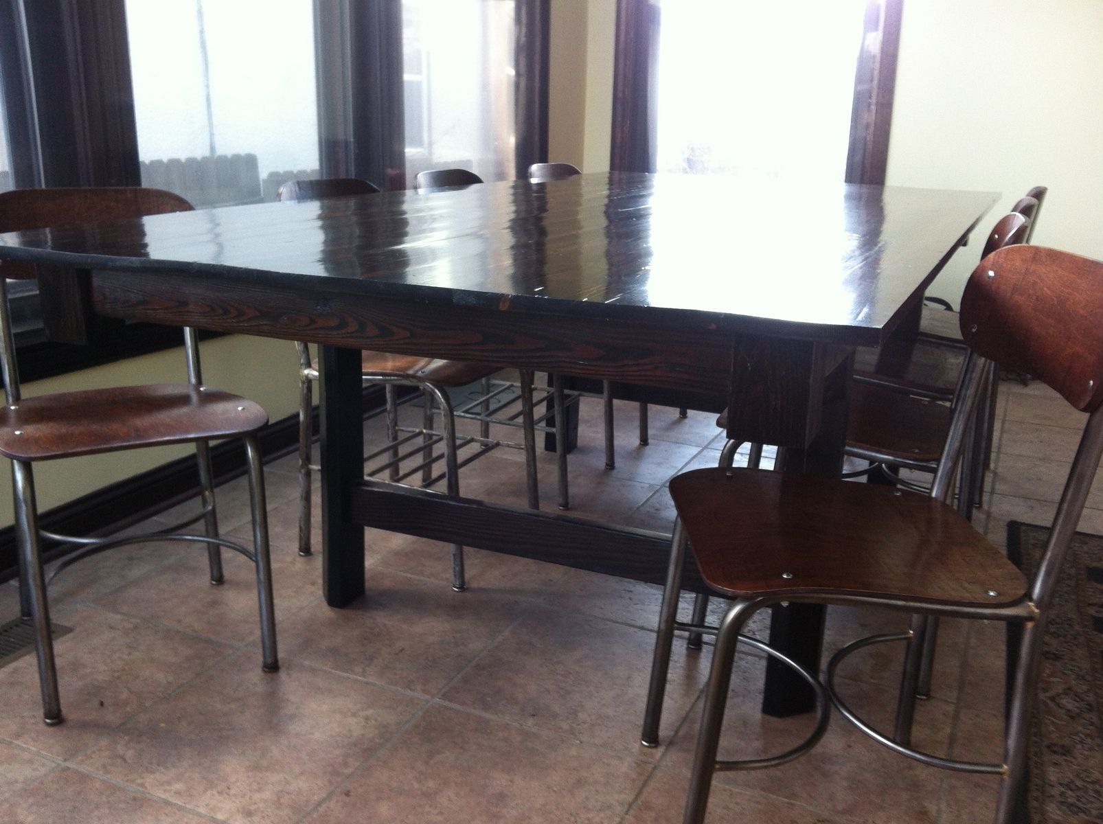 Custom Made Red Mahogany Dining Table by Redvine Design