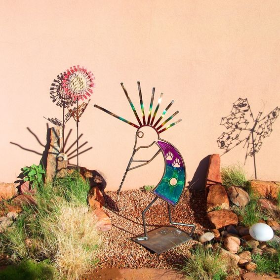 Custom Made Garden Art, Home Decor,Outdoor Sculpture Kokopelli by Candelaria's Art