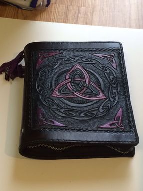 Custom Made Leather Tablet Zipper Case Celtic Trinity Knot