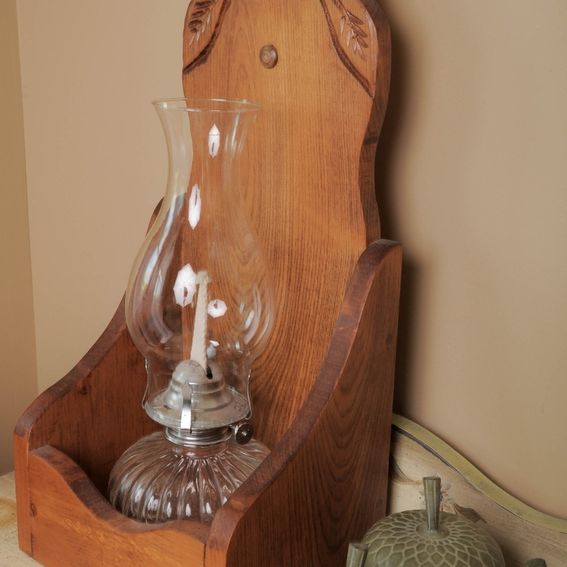 Hand Made Oil Lamp Holder by Eugenie Woodcraft